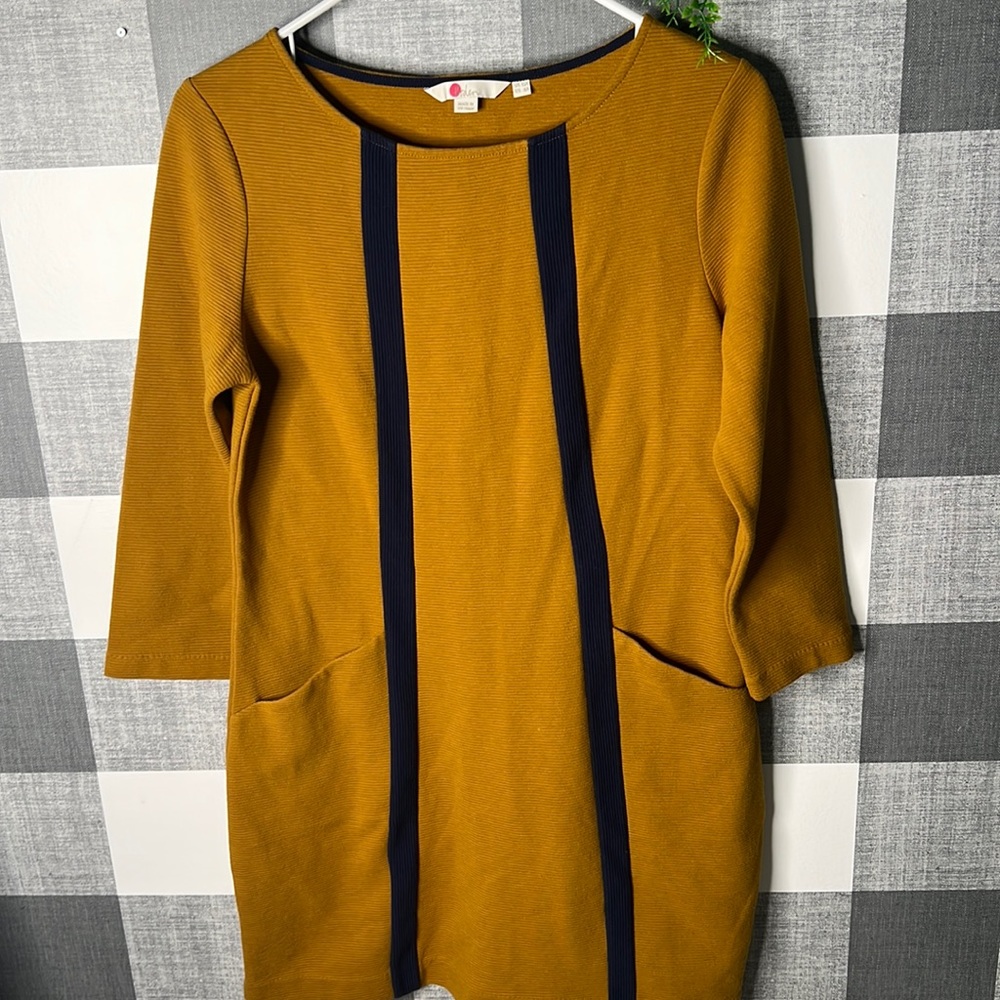 Boden Anita Mustard Ottoman Tunic Dress